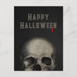 Happy Halloween Spooky Menselijke Schedel Briefkaart