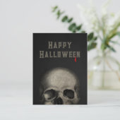 Happy Halloween Spooky Menselijke Schedel Briefkaart (Staand voorkant)