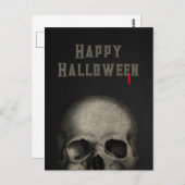 Happy Halloween Spooky Menselijke Schedel Briefkaart (Voorkant / Achterkant)