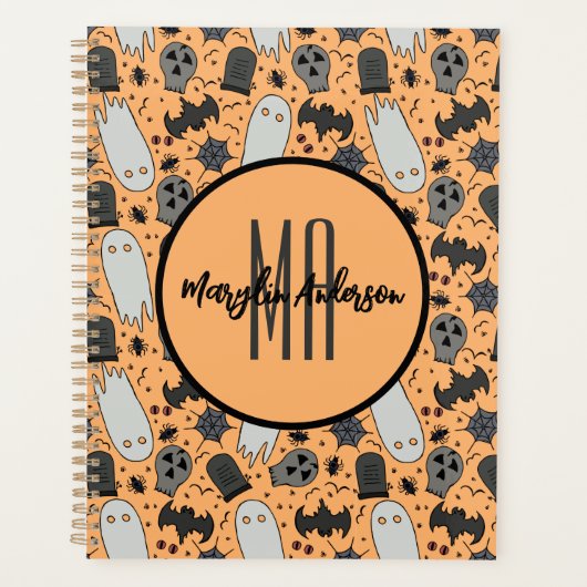 HAPPY HALLOWEEN SPOOKY  MONOGRAM PLANNER (Voorkant)