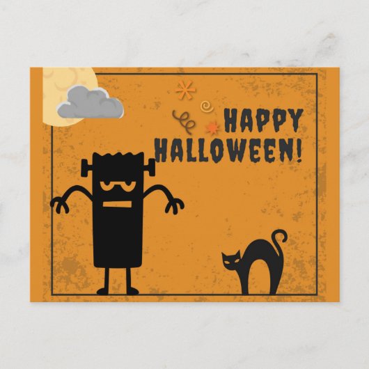 Happy Halloween Spooky Monster Briefkaart (Voorkant)