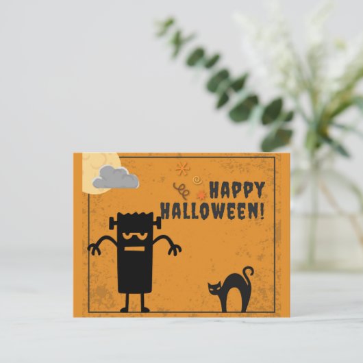 Happy Halloween Spooky Monster Briefkaart (Staand voorkant)