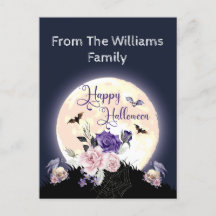Happy Halloween Spooky Moon en rozen Gothic