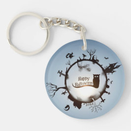 Happy Halloween Spooky Owl Sleutelhanger
