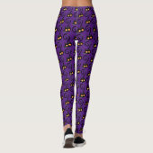 Happy Halloween Spooky Paars Black Cat Leggings (Achterkant)
