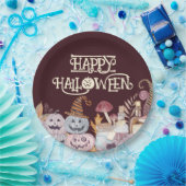Happy Halloween Spooky Papieren Bordje (Feest)