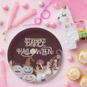 Happy Halloween Spooky Papieren Bordje (Feest)