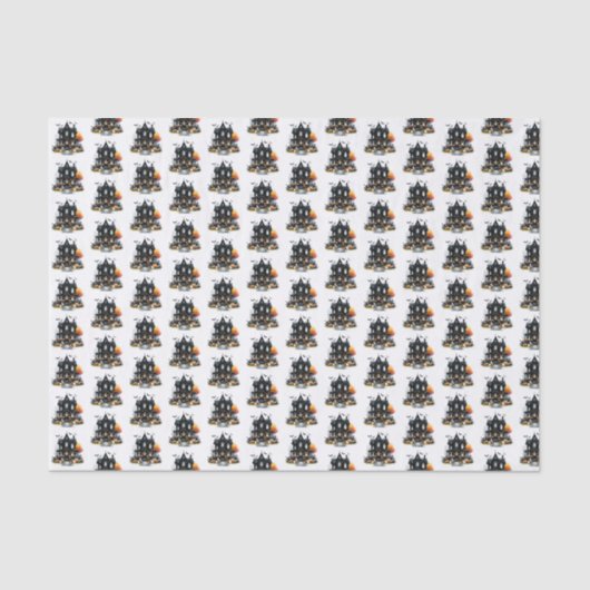 Happy Halloween Spooky Pattern Tissuepapier (Voorkant)