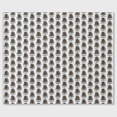 Happy Halloween Spooky Pattern Wrapping Paper Cadeaupapier (Vlak)