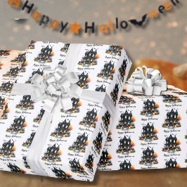 Happy Halloween Spooky Pattern Wrapping Paper Cadeaupapier