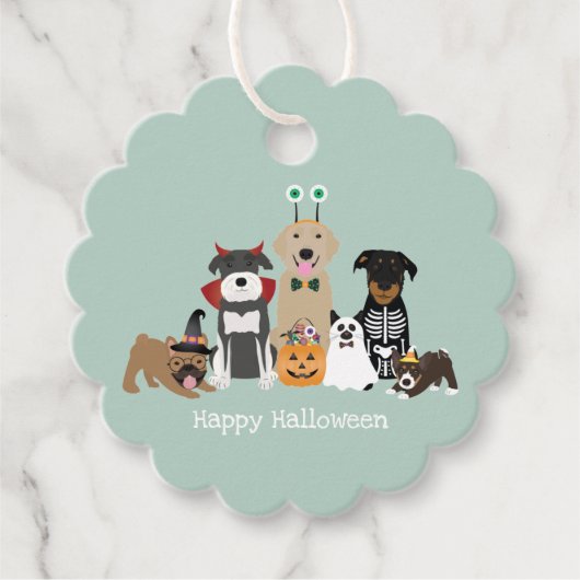 Happy Halloween Spooky Pet Costumes Bedankjes Labels (Voorkant)