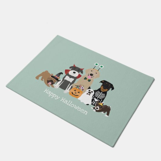 Happy Halloween Spooky Pet Costumes Deurmat (Schuin)