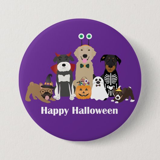 Happy Halloween Spooky Pet Costumes Ronde Button 7,6 Cm (Voorkant)