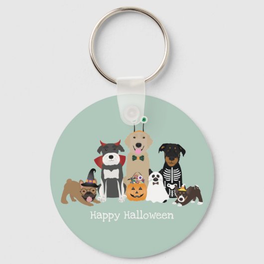 Happy Halloween Spooky Pet Costumes Sleutelhanger (Voorkant)