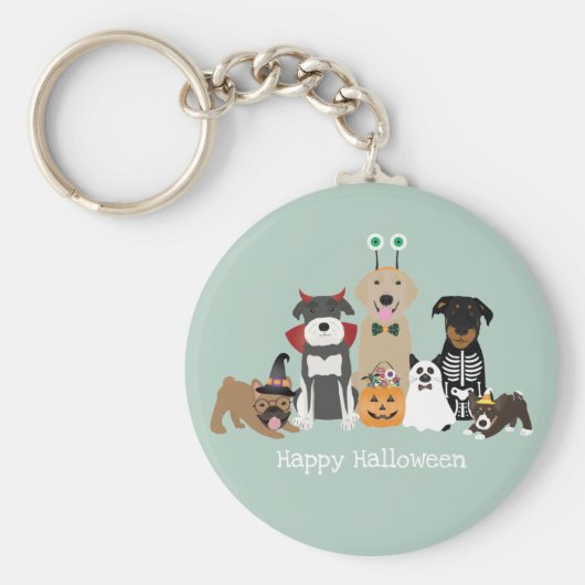 Happy Halloween Spooky Pet Costumes Sleutelhanger (Voorkant)