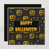 Happy halloween spooky pompoen cartoon donker kaart (Voorkant / Achterkant)