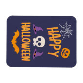 Happy Halloween spooky pompoen vleermuis oranje on Magneet (Horizontaal)