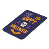 Happy Halloween spooky pompoen vleermuis oranje on Magneet (Linkerzijde)