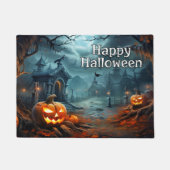 Happy Halloween | Spooky pompoenen na donker Deurmat (Voorkant)