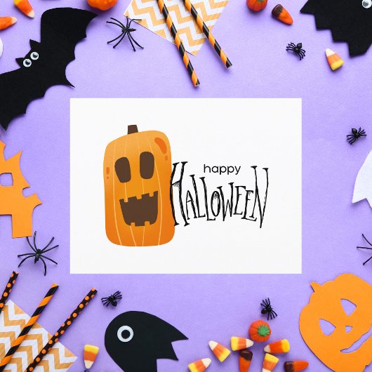 Happy Halloween Spooky Pumpkin Briefkaart