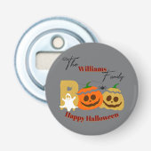 Happy Halloween Spooky Pumpkin Button Flesopener (Voorkant)
