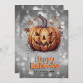 Happy Halloween Spooky Pumpkin Feestdagenkaart (Voorkant / Achterkant)