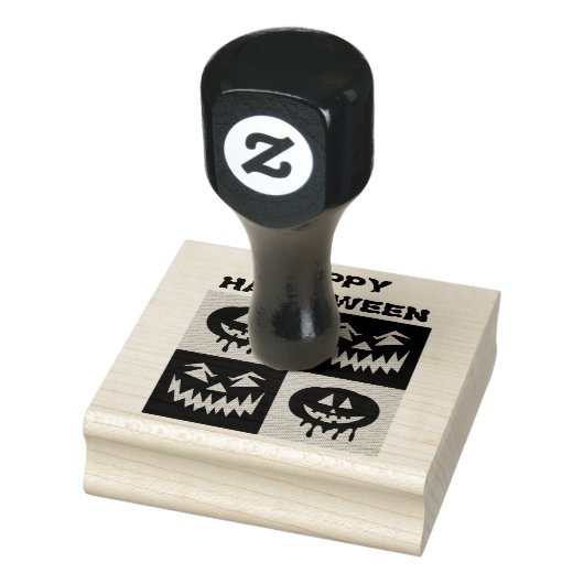 Happy Halloween Spooky Pumpkin Ghost Face Rubberstempel (Stempel)