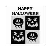 Happy Halloween Spooky Pumpkin Ghost Face Rubberstempel (Afrduk)