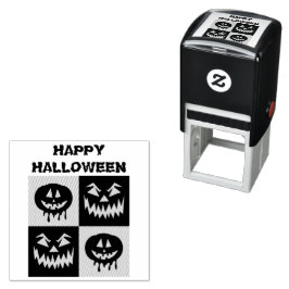Happy Halloween Spooky Pumpkin Ghost Face Zelfinktende Stempel