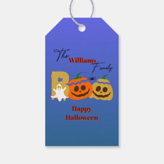 Happy Halloween Spooky Pumpkin Gift Label Cadeaulabel (Achterkant)