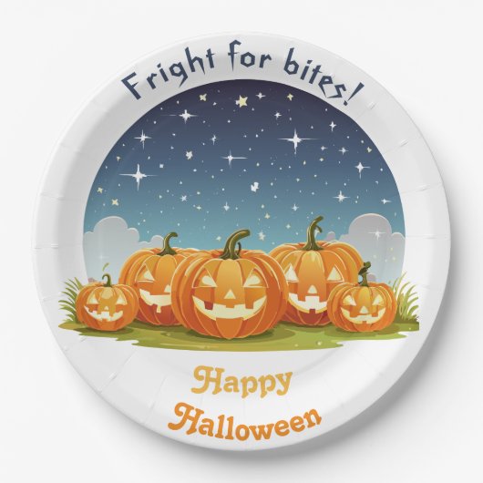 Happy Halloween Spooky Pumpkin Patch Papieren Bordje (Voorkant)