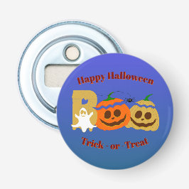 Happy Halloween Spooky Pumpkin Trick or treat Button Flesopener