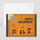 Happy Halloween Spooky Pumpkins Briefkaart (Voorkant / Achterkant)