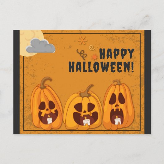 Happy Halloween Spooky Pumpkins Briefkaart (Voorkant)