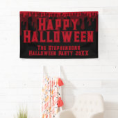 Happy Halloween Spooky Red Black Driving Blood Spandoek (Insitu)