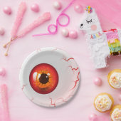 Happy Halloween! Spooky Red Eyeball Papieren Bordje (Feest)