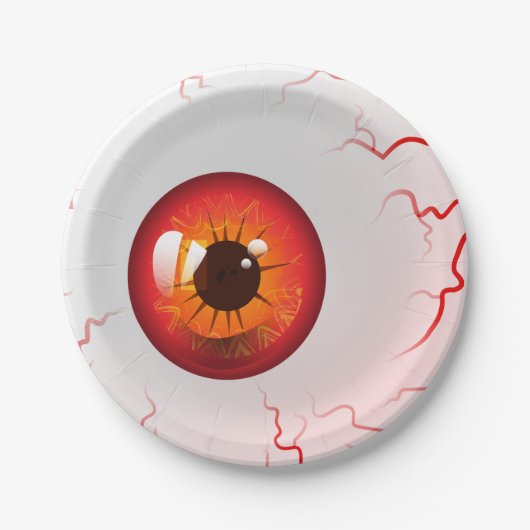 Happy Halloween! Spooky Red Eyeball Papieren Bordje (Voorkant)