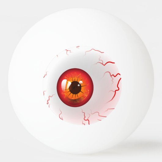 Happy Halloween! Spooky Red Eyeball Pingpongbal (Achterkant)