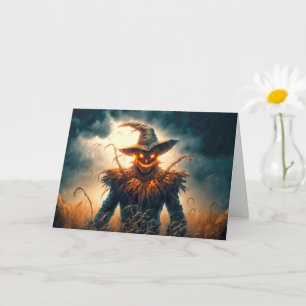 Happy Halloween Spooky Scarecrow Kaart