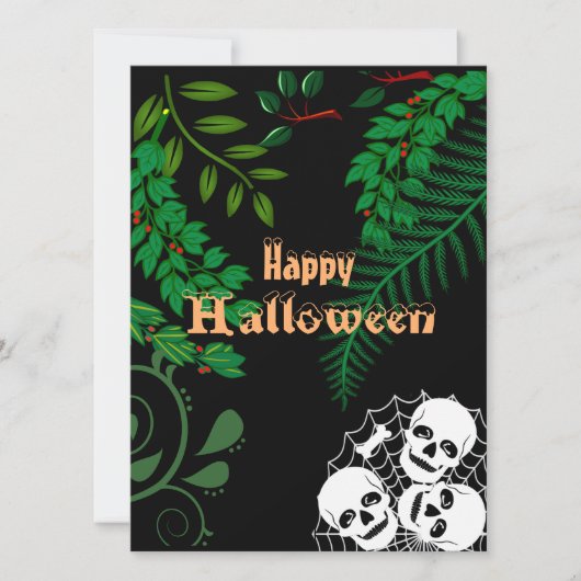 Happy Halloween Spooky Scary Night Skeletons Pile (Voorkant)