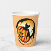 Happy Halloween Spooky Scary Pumpkin Bat Papieren Bekers (Achterkant)