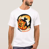 Happy Halloween Spooky Scary Pumpkin Bat T-shirt (Voorkant)