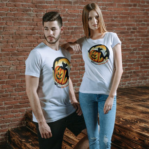 Happy Halloween Spooky Scary Pumpkin Bat T-shirt