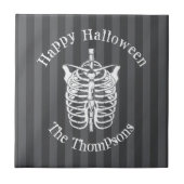 Happy Halloween Spooky Scary Skeleton Simple Tegeltje (Voorkant)
