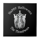 Happy Halloween Spooky Scary Skeleton Simple Tegeltje (Voorkant)