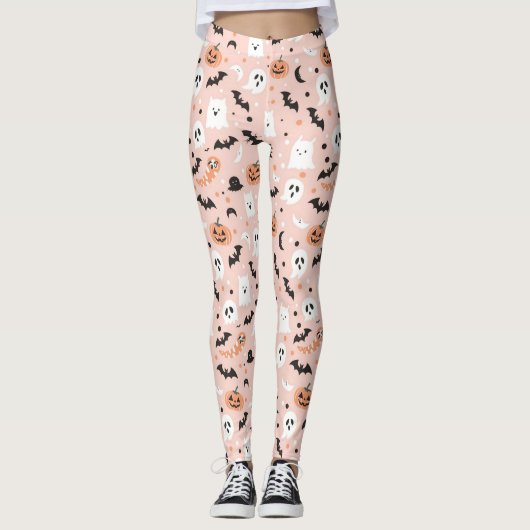 Happy Halloween Spooky Schattige & Feestelijk Hall Leggings (Voorkant)