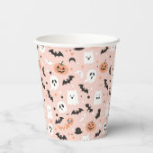 Happy Halloween Spooky Schattige & Feestelijk Hall Papieren Bekers (Achterkant)