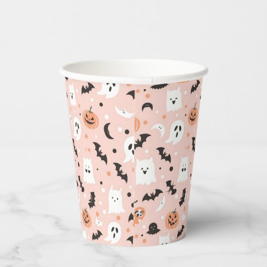 Happy Halloween Spooky Schattige & Feestelijk Hall Papieren Bekers (Rechts)