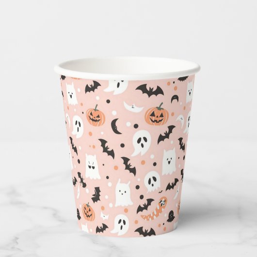 Happy Halloween Spooky Schattige & Feestelijk Hall Papieren Bekers (Voorkant)