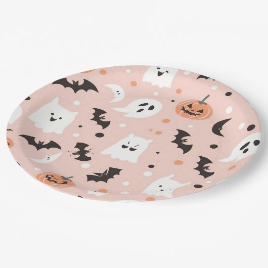 Happy Halloween Spooky Schattige & Feestelijk Hall Papieren Bordje (Gekanteld)